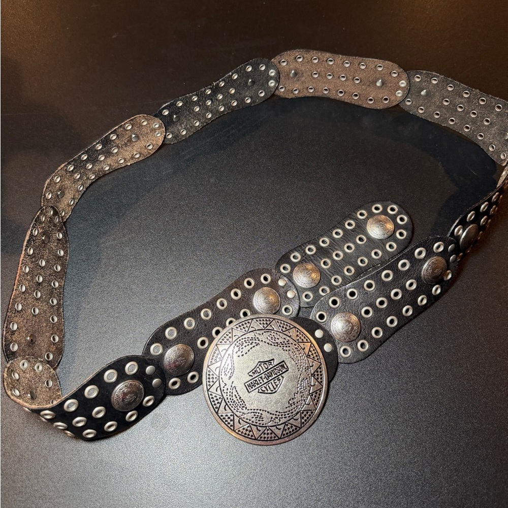 Harley-Davidson Black Belt with Silver Detailing
